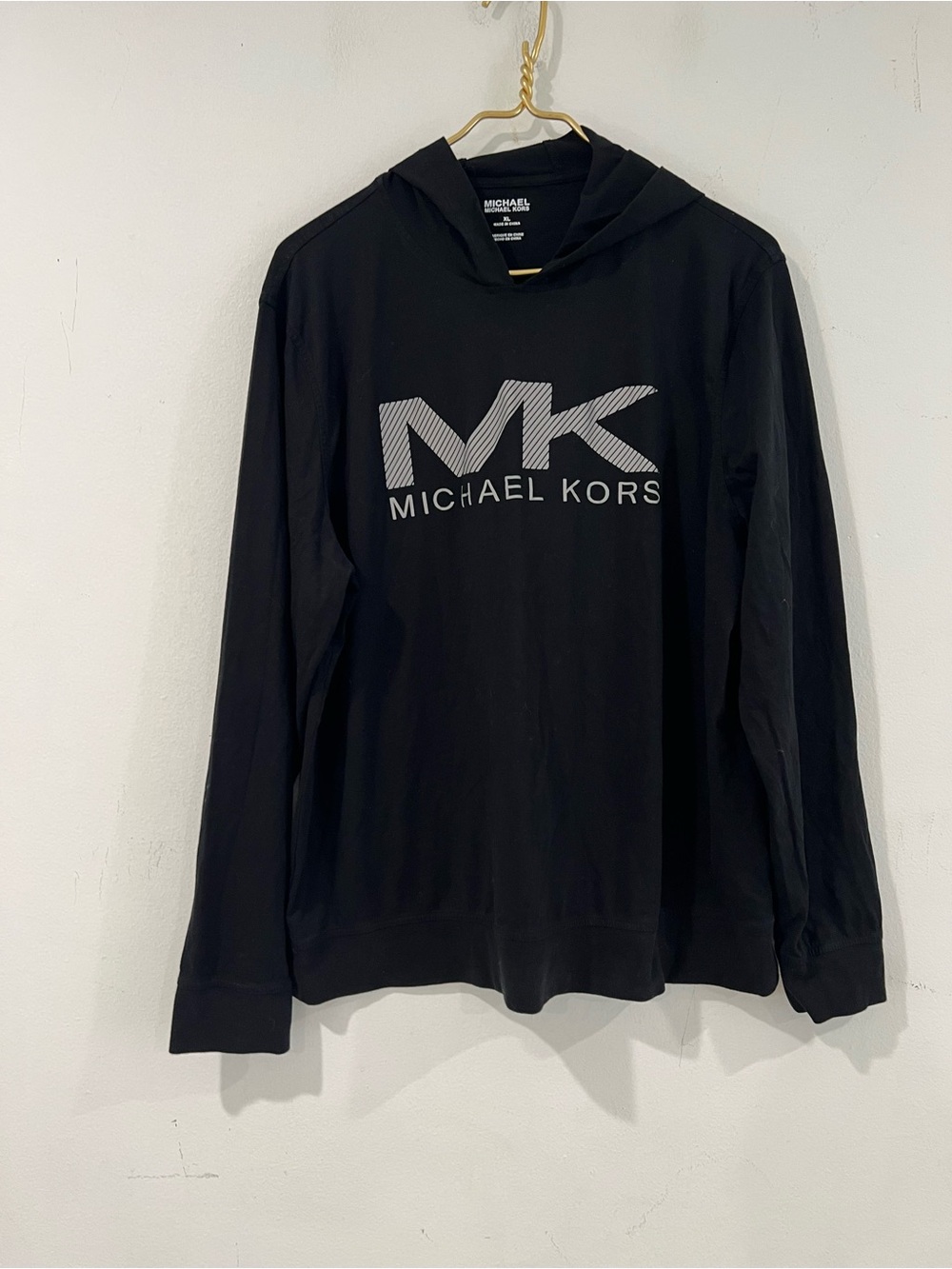 Michael Kors Black MK Logo Hoodie Shirt XL
